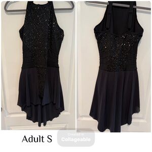 Black Sequin Halter Dress